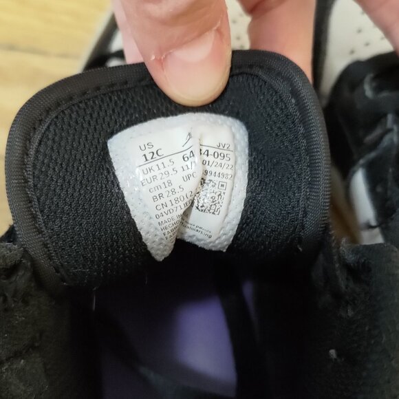 Nike Jordan mid sneakers - kids size 12C - purple black white shoes - Picture 7 of 8